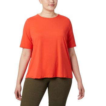 Columbia T-Shirt Dames, Chill River Short Sleeve Plus Size Rood, 28TSHCARY